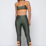 Legging Color Block - Croco com Laranja