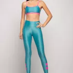 Legging Color Block - Laguna com Rosa
